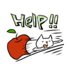 cat and apple1English（個別スタンプ：21）