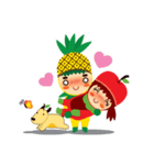 Pine+Apple ＆ Mango (Love is beautiful)（個別スタンプ：2）