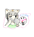白くて丸いあいつと猫かぶり（個別スタンプ：21）