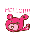 ピンクのくまとゆかいな仲間たち（個別スタンプ：1）