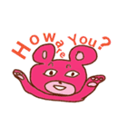 ピンクのくまとゆかいな仲間たち（個別スタンプ：5）