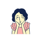 モダン レトロ 婦人スタンプ（個別スタンプ：2）