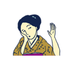 モダン レトロ 婦人スタンプ（個別スタンプ：6）