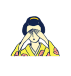 モダン レトロ 婦人スタンプ（個別スタンプ：7）