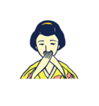 モダン レトロ 婦人スタンプ（個別スタンプ：8）
