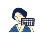 モダン レトロ 婦人スタンプ（個別スタンプ：18）