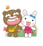 Mina rabbit  and Cola bear（個別スタンプ：37）