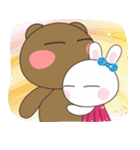 Mina rabbit  and Cola bear（個別スタンプ：39）