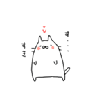 ゆるゆるしろねこ（個別スタンプ：3）