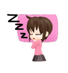 ピンキー - 少女ピンクのシャツ（個別スタンプ：35）