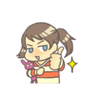 女の子とぬいぐるみうさぎ（個別スタンプ：11）