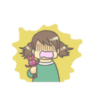 女の子とぬいぐるみうさぎ（個別スタンプ：19）