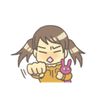 女の子とぬいぐるみうさぎ（個別スタンプ：23）