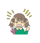 女の子とぬいぐるみうさぎ（個別スタンプ：24）