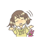 女の子とぬいぐるみうさぎ（個別スタンプ：26）