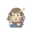 女の子とぬいぐるみうさぎ（個別スタンプ：29）