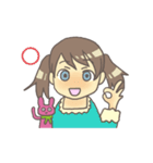 女の子とぬいぐるみうさぎ（個別スタンプ：31）