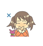 女の子とぬいぐるみうさぎ（個別スタンプ：32）