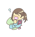 女の子とぬいぐるみうさぎ（個別スタンプ：35）