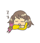 女の子とぬいぐるみうさぎ（個別スタンプ：36）
