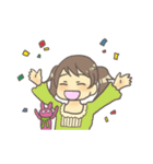 女の子とぬいぐるみうさぎ（個別スタンプ：39）