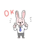 うさぎやクマやパンダなどの社員スタンプ（個別スタンプ：14）