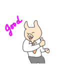 うさぎやクマやパンダなどの社員スタンプ（個別スタンプ：21）