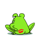 Nazoni 面白い緑のカエル（個別スタンプ：21）