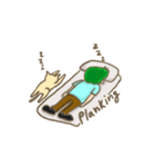 Mr. green hair ＆ sleepy cat  (Eng)（個別スタンプ：37）