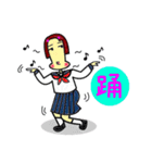 セーラー服と一文字漢字。（個別スタンプ：2）