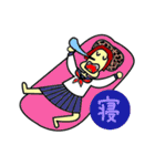 セーラー服と一文字漢字。（個別スタンプ：13）