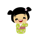 かわいいコケシ人形ミドリ（個別スタンプ：4）