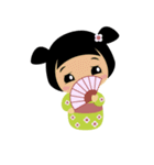 かわいいコケシ人形ミドリ（個別スタンプ：6）