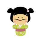 かわいいコケシ人形ミドリ（個別スタンプ：9）