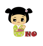 かわいいコケシ人形ミドリ（個別スタンプ：13）