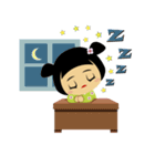 かわいいコケシ人形ミドリ（個別スタンプ：31）