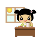 かわいいコケシ人形ミドリ（個別スタンプ：32）