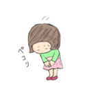 おかっぱ女子（個別スタンプ：3）