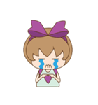 紫リボンのキュートな女の子サキ（個別スタンプ：4）