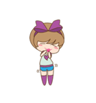 紫リボンのキュートな女の子サキ（個別スタンプ：5）