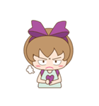 紫リボンのキュートな女の子サキ（個別スタンプ：9）
