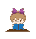 紫リボンのキュートな女の子サキ（個別スタンプ：16）