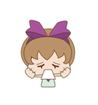 紫リボンのキュートな女の子サキ（個別スタンプ：37）