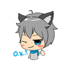 Chibi Style - Wolf Boy ＆ Girl - English（個別スタンプ：6）