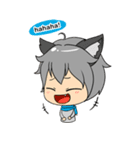 Chibi Style - Wolf Boy ＆ Girl - English（個別スタンプ：8）