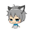 Chibi Style - Wolf Boy ＆ Girl - English（個別スタンプ：9）