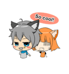 Chibi Style - Wolf Boy ＆ Girl - English（個別スタンプ：33）