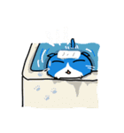 blue-white cat（個別スタンプ：37）