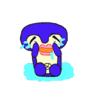下がり眉毛でたらこ唇なペンギンとたぬき（個別スタンプ：15）