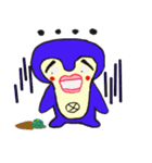 下がり眉毛でたらこ唇なペンギンとたぬき（個別スタンプ：18）